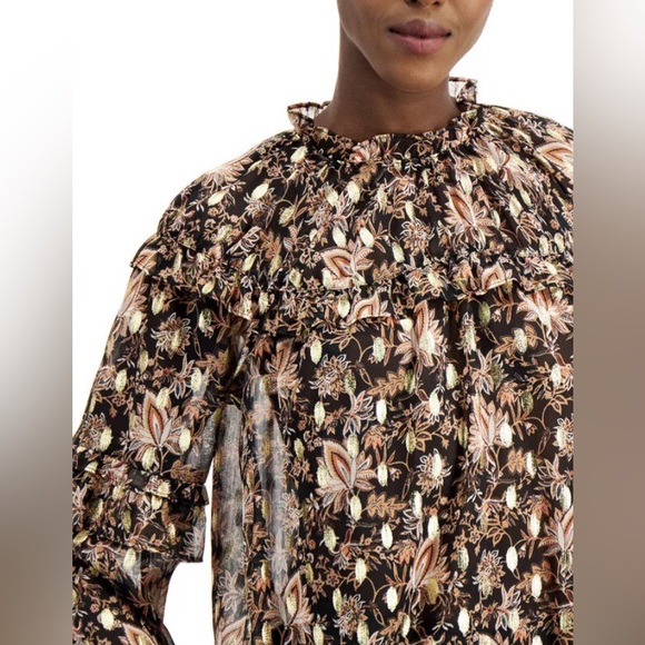 INC International Concepts Floral Print Ruffle Blouse Top in Size Medium - Picture 8 of 8